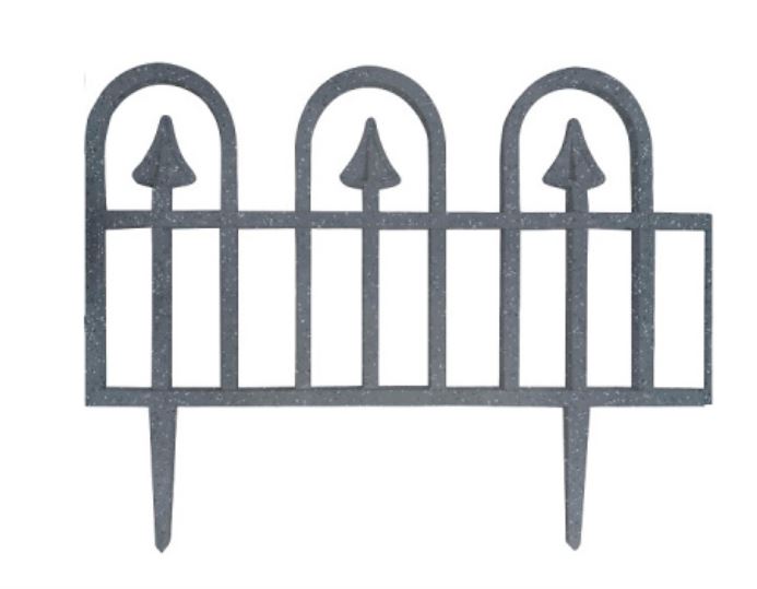 Садовое ограждение InGreen Apollo со стыковочным замком, 4шт. тёмный камень